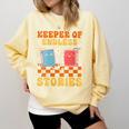Cute Librarian Library Book Lover Keeper Of Endless Stories Comfort Colors Sweatshirt Blue Spruce Cute Librarian Library Book Lover Keeper Of Endless Stories Comfort Colors Sweatshirt Blue Spruce