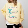 Cute Mermaid Librarian Teacher Dive Into A Good Book Reading Comfort Colors Sweatshirt Blue Spruce