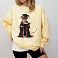 Cute Mouse Reading Book Graduation Comfort Colors Sweatshirt Blue Spruce