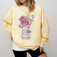 Cute Octopus Bookworm Fun Reading Tee For Book Lovers Comfort Colors Sweatshirt Blue Spruce