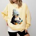 Cute Penguin Reading Book Faux-Crochet Print Comfort Colors Sweatshirt Blue Spruce Cute Penguin Reading Book Faux-Crochet Print Comfort Colors Sweatshirt Blue Spruce