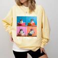 Cute Penguin Reading Book School Librarian Teacher Student Comfort Colors Sweatshirt Blue Spruce