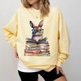 Cute Reading Bunny With Glasses Books Bookworm Reader Book Premium Tri-Blend Comfort Colors Sweatshirt Blue Spruce Cute Reading Bunny With Glasses Books Bookworm Reader Book Premium Tri-Blend Comfort Colors Sweatshirt Blue Spruce