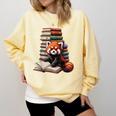 Cute Red Panda Reading Book Animal Bookworm Comfort Colors Sweatshirt Blue Spruce Cute Red Panda Reading Book Animal Bookworm Comfort Colors Sweatshirt Blue Spruce