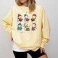 Cute Snowman Reading Books Christmas Winter Book Lover Comfort Colors Sweatshirt Blue Spruce