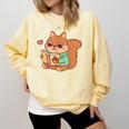 Cute Squirrel Reading A Book Lovers Anime Kawaii Women Kids Comfort Colors Sweatshirt Blue Spruce Cute Squirrel Reading A Book Lovers Anime Kawaii Women Kids Comfort Colors Sweatshirt Blue Spruce