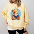 Cute Teddy Bear Reading Book Fun Comfort Colors Sweatshirt Blue Spruce Cute Teddy Bear Reading Book Fun Comfort Colors Sweatshirt Blue Spruce