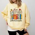 Cute Wildflower Book School Counseling Life School Counselor Comfort Colors Sweatshirt Blue Spruce