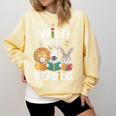 Cute Wildlife Zoo Animals For Book Reader Bookworms Comfort Colors Sweatshirt Blue Spruce