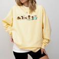Dachshund Book Lover Reading Wiener Dog 100 Days Of School Comfort Colors Sweatshirt Blue Spruce