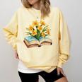 Daffodils Flowers Book Floral Comfort Colors Sweatshirt Blue Spruce
