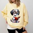 Dalmatian Reading a Book Dog Comfort Colors Sweatshirt Blue Spruce