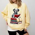 Dalmatian Reading Books Matching Bookworm Readers Librarian Comfort Colors Sweatshirt Blue Spruce