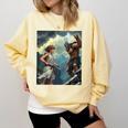 David And Goliath Bible Book Of Samuel King David Comic Comfort Colors Sweatshirt Blue Spruce