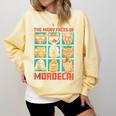DCC Many Faces Of Mordecai Grid Gamer Series Book Comfort Colors Sweatshirt Blue Spruce