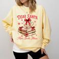 Dear Santa More Books Please Coquette Bow Books Christmas Comfort Colors Sweatshirt Blue Spruce