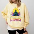 Death Gothic Support Your Local Library Lovers Book Comfort Colors Sweatshirt Blue Spruce