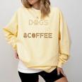 Dogs Books & Coffee Comfort Colors Sweatshirt Blue Spruce
