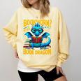Dragon Bookworm Please I'm A Book Dragon Comfort Colors Sweatshirt Blue Spruce