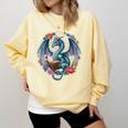 Dragon Reading Book Girls Kids Bookworm Book Lover Comfort Colors Sweatshirt Blue Spruce Dragon Reading Book Girls Kids Bookworm Book Lover Comfort Colors Sweatshirt Blue Spruce
