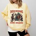 Dragon In A World Full Of Bookworms Be A Book Dragon Comfort Colors Sweatshirt Blue Spruce Dragon In A World Full Of Bookworms Be A Book Dragon Comfort Colors Sweatshirt Blue Spruce