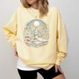 Duck Reading Book Full Moon Lake Scenery Comfort Colors Sweatshirt Blue Spruce