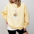 Easily Distracted By Cats & Books Tee Reader Book Worm Comfort Colors Sweatshirt Blue Spruce