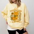 Easily Distracted By Cats And Books Cute Cat Book Lover Comfort Colors Sweatshirt Blue Spruce Easily Distracted By Cats And Books Cute Cat Book Lover Comfort Colors Sweatshirt Blue Spruce