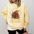 Easily Distracted By Dragons And Books Fantasy Book Lover Comfort Colors Sweatshirt Blue Spruce