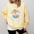 Easily Distracted By Rabbits And Books Reading Comfort Colors Sweatshirt Blue Spruce