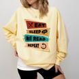 Eat Sleep Read Repeat Reading Books Reader Bookworm Comfort Colors Sweatshirt Blue Spruce