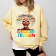 Education Is Freedom Afro Books Comfort Colors Sweatshirt Blue Spruce Education Is Freedom Afro Books Comfort Colors Sweatshirt Blue Spruce