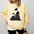 Emily Dickinson Reading A Book Comfort Colors Sweatshirt Blue Spruce