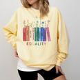 Equality Flower Books Equal Rights Social Justice Feminist Comfort Colors Sweatshirt Blue Spruce