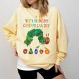 Eric Carle Very Hungry Caterpillar Day Children's Book Comfort Colors Sweatshirt Blue Spruce