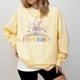 Every Bunny Loves To Read Book Lover Bookworm Rabbit Easter Comfort Colors Sweatshirt Blue Spruce