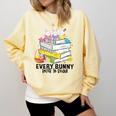 Every Bunny Loves To Read Easter Cute Reading Books Lover Comfort Colors Sweatshirt Blue Spruce