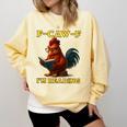 F-CAW-F I'm Reading Chicken Book Lover Introvert Meme Comfort Colors Sweatshirt Blue Spruce F-CAW-F I'm Reading Chicken Book Lover Introvert Meme Comfort Colors Sweatshirt Blue Spruce