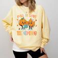 Fall In Love With Reading Thanksgiving Pumpkin Book Lover Comfort Colors Sweatshirt Blue Spruce