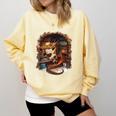 Fantasy Dragon Reading Book Lover Comfort Colors Sweatshirt Blue Spruce