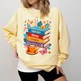 Fantasy Drama Tragedy Books Subtle Anti-Trump Comfort Colors Sweatshirt Blue Spruce