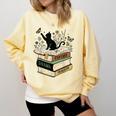 Fantasy Drama Tragedy Cat Book Lover Reading Humor Comfort Colors Sweatshirt Blue Spruce