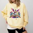 In My Fantasy Era Magic Dragon Book Comfort Colors Sweatshirt Blue Spruce