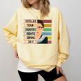 Feminist Ruth Bader Ginsburg RBG Quote Girl With Book Women Comfort Colors Sweatshirt Blue Spruce