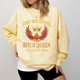 Fire Breathing Bitch Queen I Will Not Be Afraid Fantasy Book Comfort Colors Sweatshirt Blue Spruce