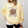 Floral Book Officially Retired 2025 A New Chapter Begins Comfort Colors Sweatshirt Blue Spruce