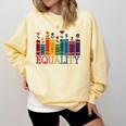 Floral Flower Book Equality Human Rights Women's Rights Comfort Colors Sweatshirt Blue Spruce