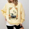 Floral Tarot Card The Reader Skeleton Reading Book Comfort Colors Sweatshirt Blue Spruce Floral Tarot Card The Reader Skeleton Reading Book Comfort Colors Sweatshirt Blue Spruce