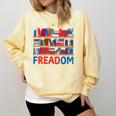 Freadom To Read Book Lover Reading Freedom Comfort Colors Sweatshirt Blue Spruce