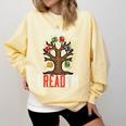 Freadom Tree Read Reading Librarian Book Across America Comfort Colors Sweatshirt Blue Spruce